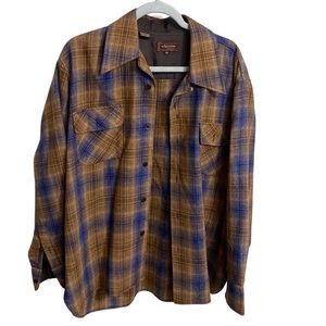 Arrow from Cluett wool button-up size XL plaid shirt